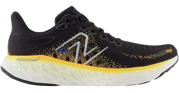 New Balance Fresh Foam 1080 V12 Shoes Black Grey Yellow - 44