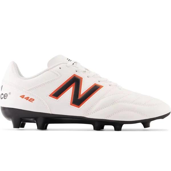 New Balance Kids' 442 V2 Academy Junior FG White/Neon Dragonfly - Size 5