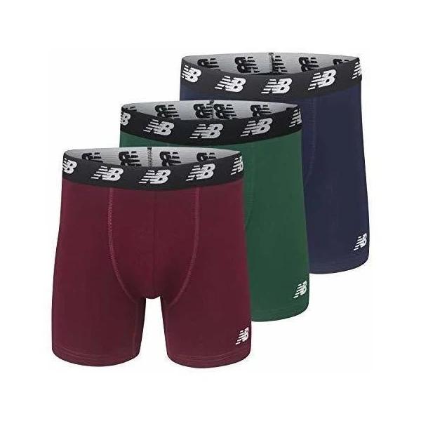 New Balance Men's 5" No-Fly Cotton Performance Boxer Briefs, (3 Pack)