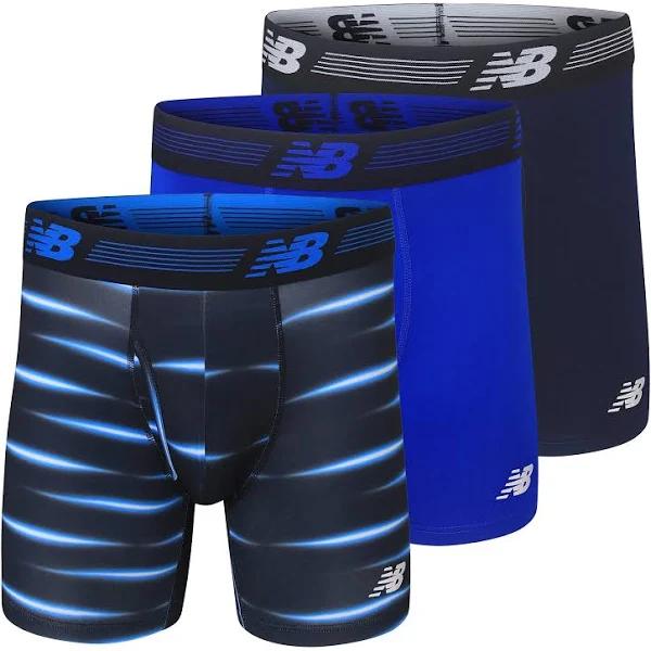 New Balance Men's 6 Boxer Brief Fly Front with Pouch, 3-Pack of 6 Inch Tagless Underwear