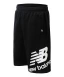 New Balance Men's Essentials Stacked Logo French Terry Short Black - Size XS