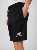 New Balance Men's Essentials Stacked Logo French Terry Short Black - Size XS