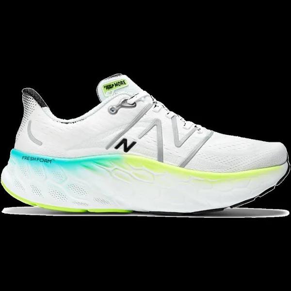 New Balance Men's Fresh Foam x More V4 White/Electric Teal - Size 7