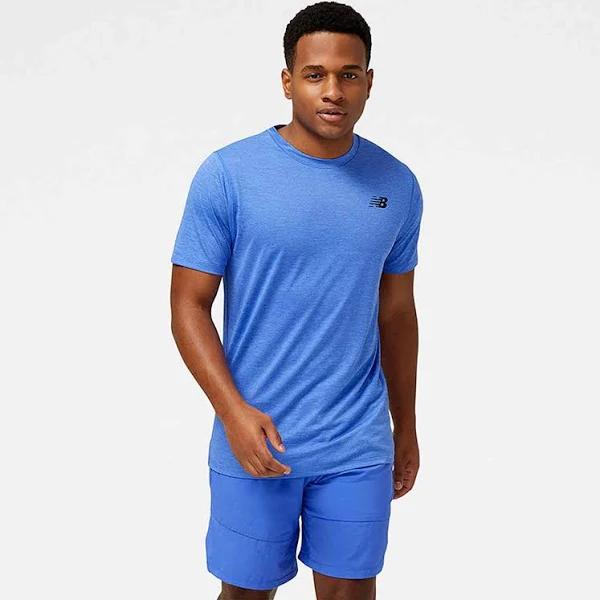 New Balance Men's Heathertech Tee Marine Blue - Size 2XL