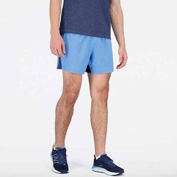New Balance Men's Impact Run 5 Inch Short Heritage Blue - Size XS