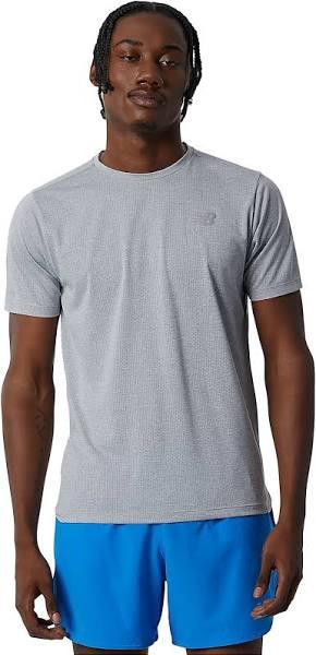 New Balance Men's Impact Run Short Sleeve Athletic Grey - Size M