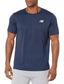 New Balance Men's Impact Run Short Sleeve Natural Indigo Heather - Size L