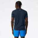 New Balance Men's Impact Run Short Sleeve Natural Indigo Heather - Size L
