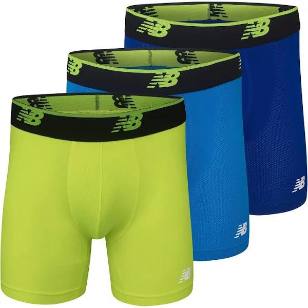 New Balance Men's Mesh 5" No Fly Boxer Brief, Athletic Compression Underwear (3-Pack)