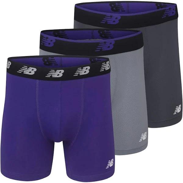 New Balance Men's Mesh 5" No Fly Boxer Brief, Athletic Compression Underwear (3-Pack)