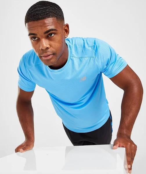 New Balance Mens Accelerate Short Sleeve Wave Blue - Size M