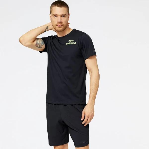 New Balance Mens Graphic Heathertech Tee Green XXL