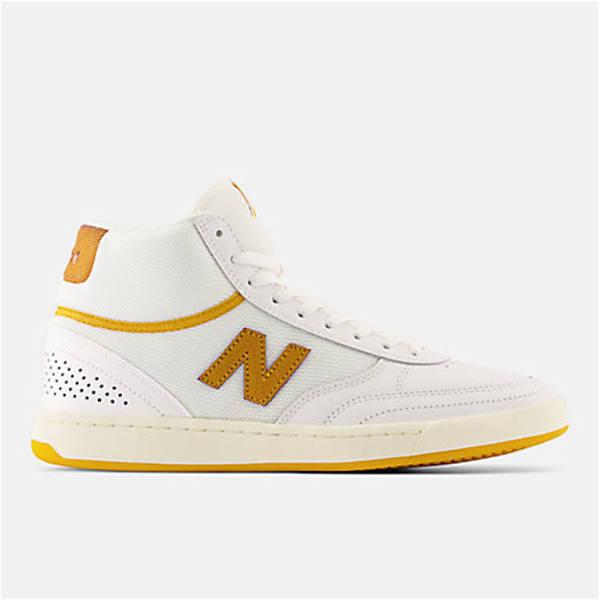 New Balance Numeric 440 High White Yellow - Size 9 - White/brown/gum