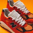 New Balance Orange Made in USA 990v2 Sneakers