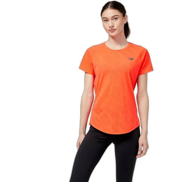 New Balance Q Speed Jacquard Short Sleeve T-Shirt Orange XS Woman