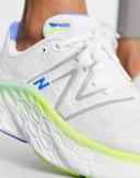 New Balance Running Fresh Foam More Trainers in White and Green