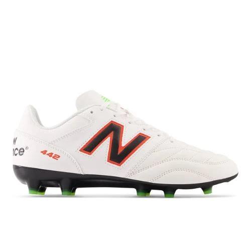 New Balance Unisex 442 V2 Team FG - White/Orange/Green (Size 13.5)
