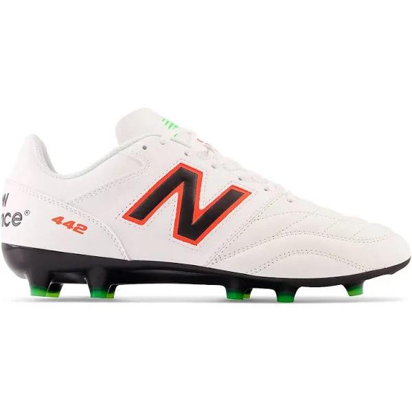 New Balance Unisex 442 V2 Team FG - White/Orange/Green (Size 7)