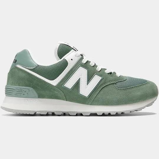 New Balance Unisex 574 Green/White - Size 6