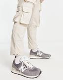 New Balance Unisex 574 Grey/White - Size 6