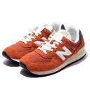 New Balance Unisex 574 - Orange/White (Size 4.5)