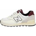 New Balance Unisex 574 White/Burgundy - Size 13