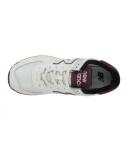 New Balance Unisex 574 White/Burgundy - Size 13