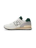 New Balance Unisex 574 White/Green - Size 13