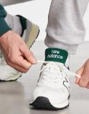 New Balance Unisex 574 White/Green - Size 13