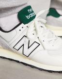 New Balance Unisex 574 White/Green - Size 13