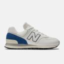 New Balance Unisex 574 White/Royal Blue - Size 12
