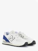 New Balance Unisex 574 White/Royal Blue - Size 12