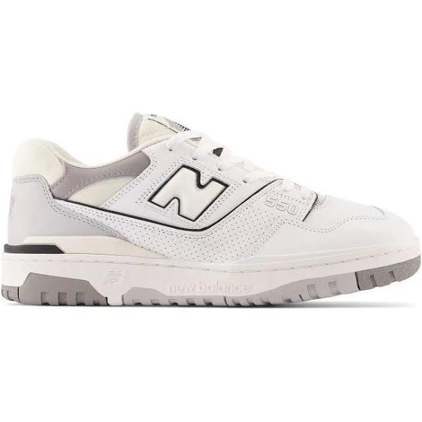 New Balance Unisex BB550 White/Marblehead/Dark Grey - Size 14