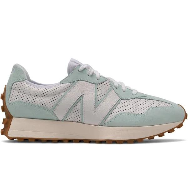 New Balance White & Blue 327 Sneakers