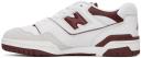New Balance White & Burgundy 550 Sneakers