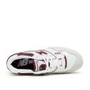 New Balance White & Burgundy 550 Sneakers