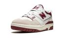 New Balance White & Burgundy 550 Sneakers
