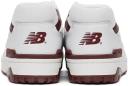 New Balance White & Burgundy 550 Sneakers