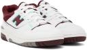 New Balance White & Burgundy 550 Sneakers