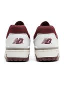 New Balance White & Burgundy 550 Sneakers