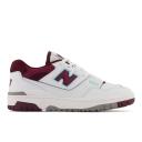 New Balance White & Burgundy 550 Sneakers
