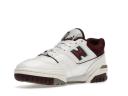 New Balance White & Burgundy 550 Sneakers