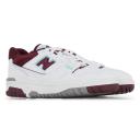 New Balance White & Burgundy 550 Sneakers