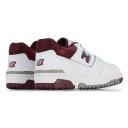New Balance White & Burgundy 550 Sneakers