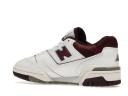 New Balance White & Burgundy 550 Sneakers