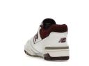 New Balance White & Burgundy 550 Sneakers