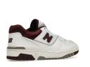 New Balance White & Burgundy 550 Sneakers