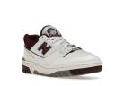 New Balance White & Burgundy 550 Sneakers