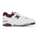 New Balance White & Burgundy 550 Sneakers