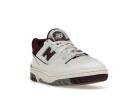 New Balance White & Burgundy 550 Sneakers